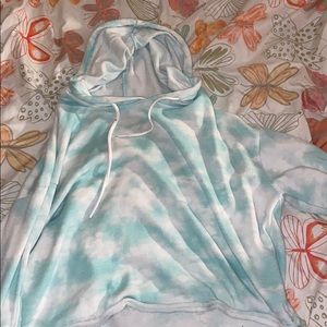 Blue and blue cropped hoodie